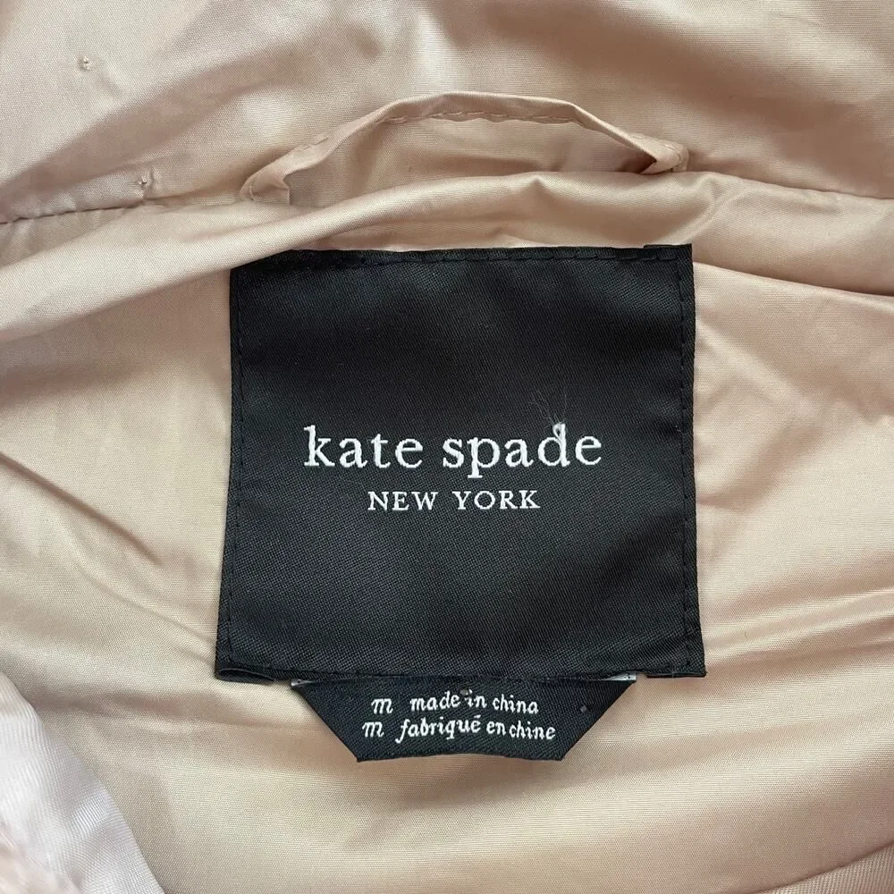 NWT Kate Spade Quilted Long Vest Hooded Soft Clay - Size: Medium